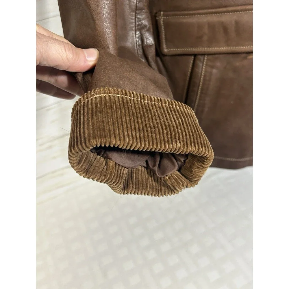 WILSONS LEATHER Size MEDIUM Womens Brown Jacket Lined Insulated motorcycle barn